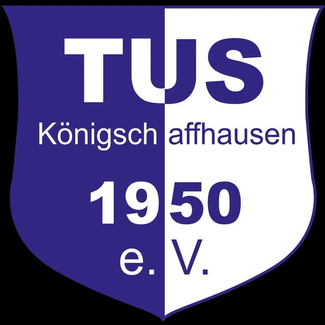 Wappen des TUS Königschaffhausen 1950 e.V. in Blau und Weiß.